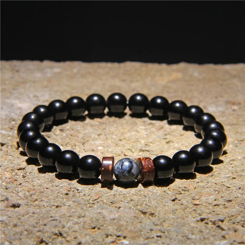 Lava Bracelets For Men Natural  Stone Stretch