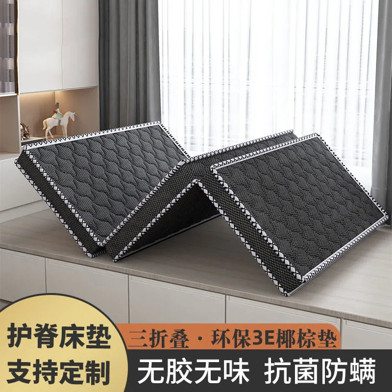 Three folding 3E coconut mattress environmental palm hard mat home sleeping mat dormitory single tatami custom