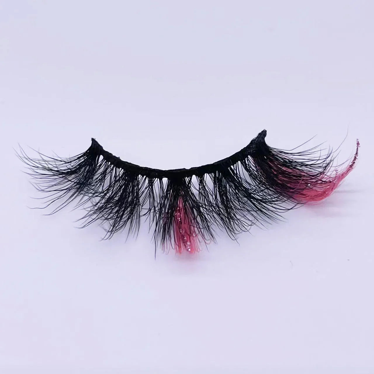 New glitter ombre Colored Lashes 20MM Mink Lashes Wholesale Dramatic Colorful Natural Eyelashes Extension Make up Fake Eyelashes