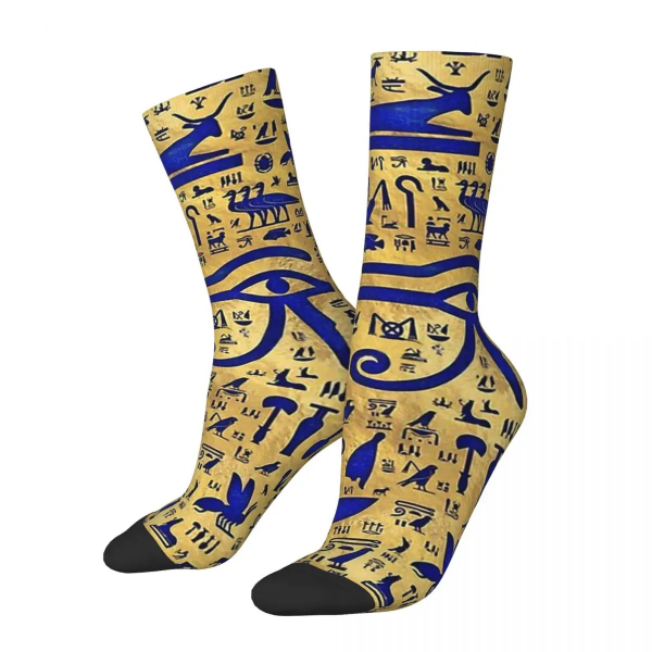 Hieroglyphic Lapis Lazuli And Gold Men's Socks