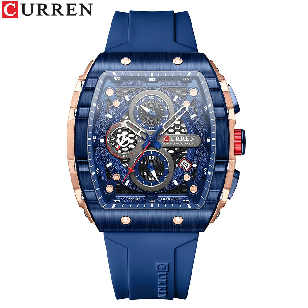 CURREN Fashion men watch brand unique square.