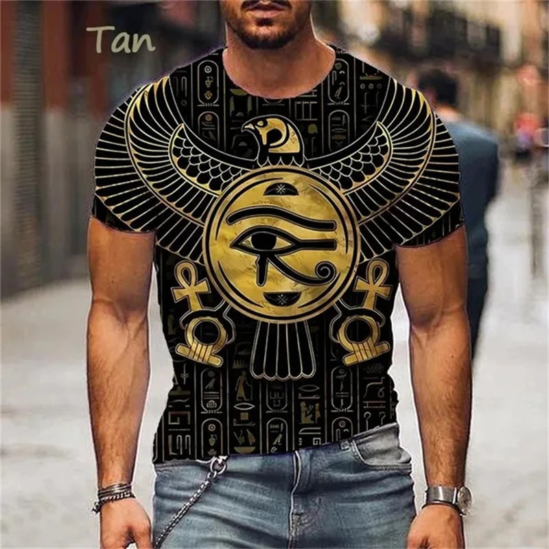 Egyptian Pharaoh 3D Printed T-Shirt Personality Ancient Horus Egyptian God Eye Egyptian Pharaoh Fashion Unisex Streetwear TShirt