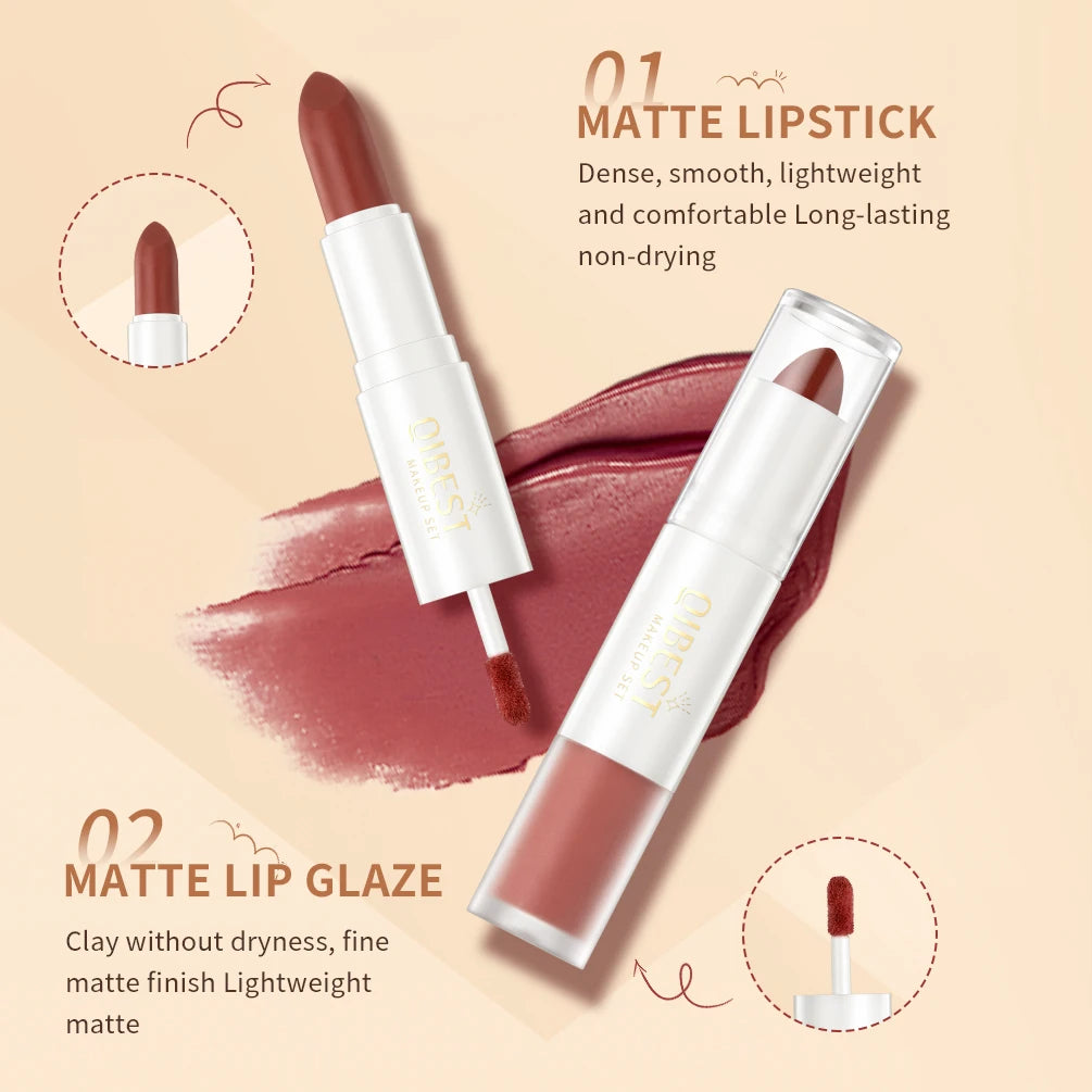 10 Colors 2 in 1 Matte Lipstick Lip.