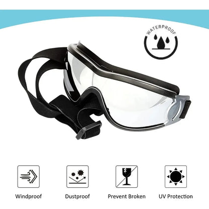 Dog Sunglasses Goggles Adjustable Strap for Travel Skiing and Anti-Fog Snow Goggles Pet Goggles for Medium To Large Dogs