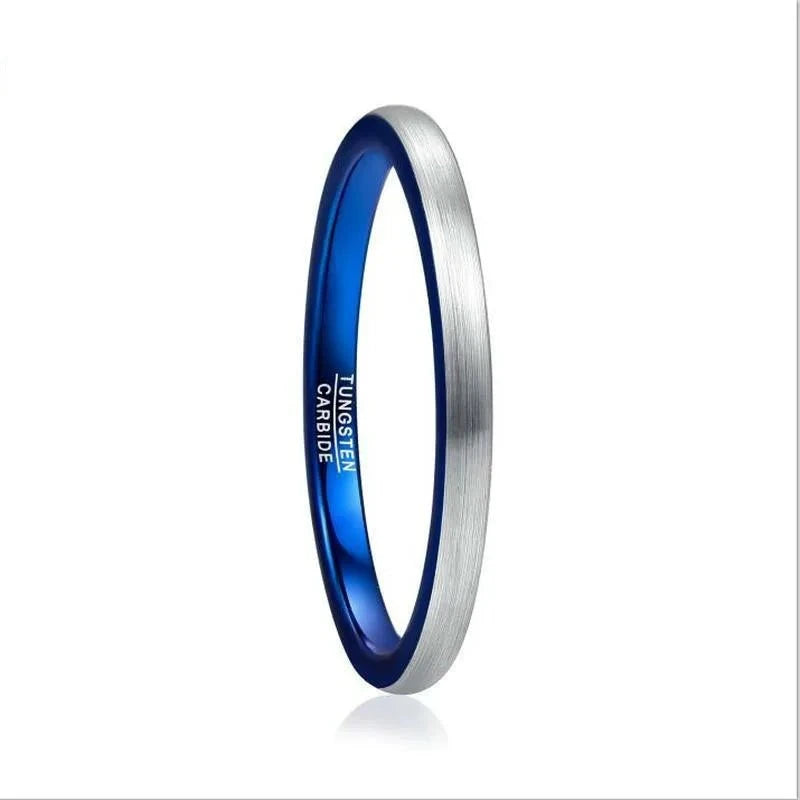 Tungsten Carbide Ring with Blue Surface.