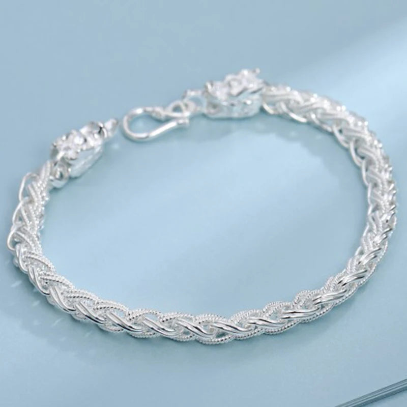 Pure Silver Bracelet Women Men Dragon.