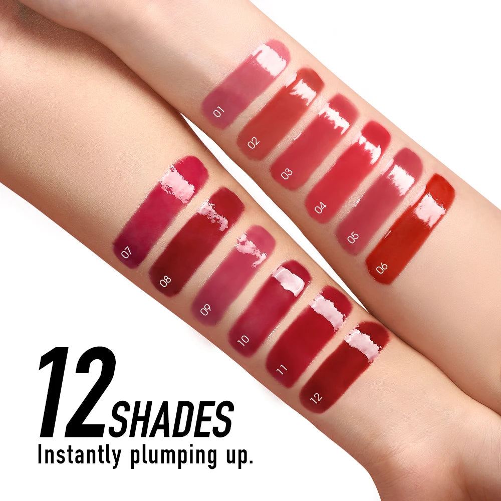 O.TWO.O Lip Gloss Lip Tint Moisturizing Long Lasting Glow Lightweight Hydrating  Non-Sticky Plump Red High-shine Lip Makeup