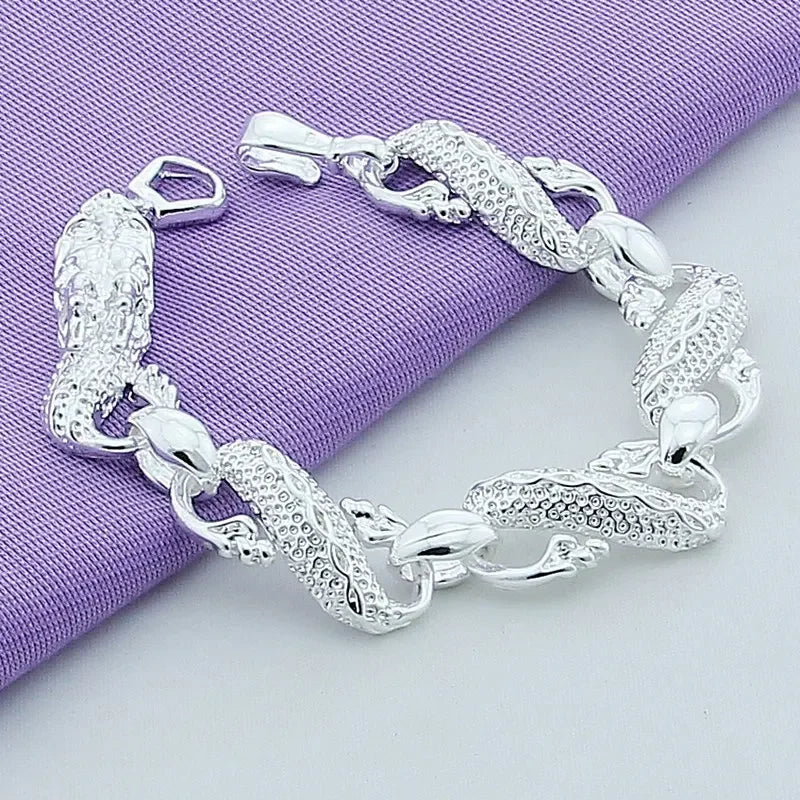 Fine 925 Sterling Silver Charm Bracelets  White.