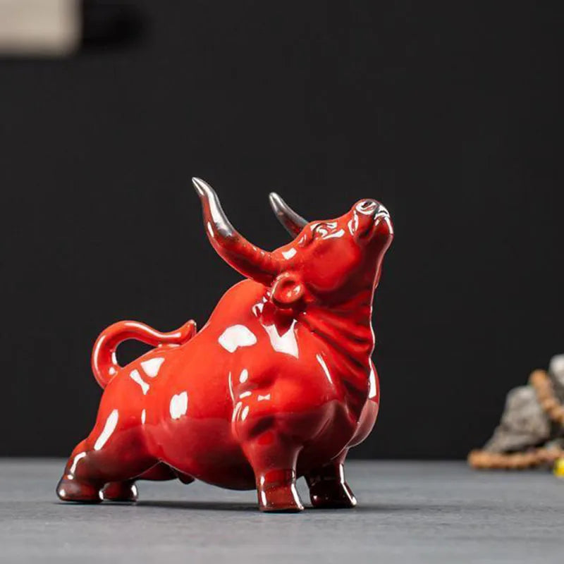 Creative Ceramic Bull Decoration.