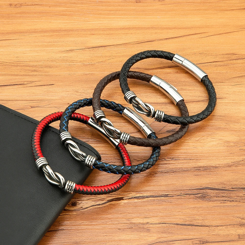 XQNI Fashion Men's Leather Bracelet.##$