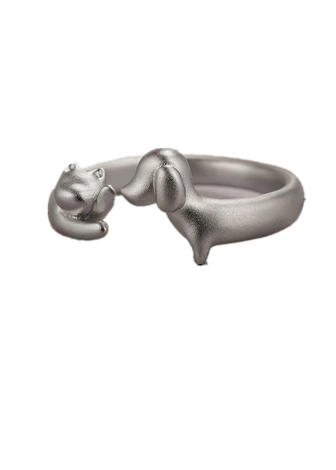 Diary Cats and Dogs Rings Silver Color.