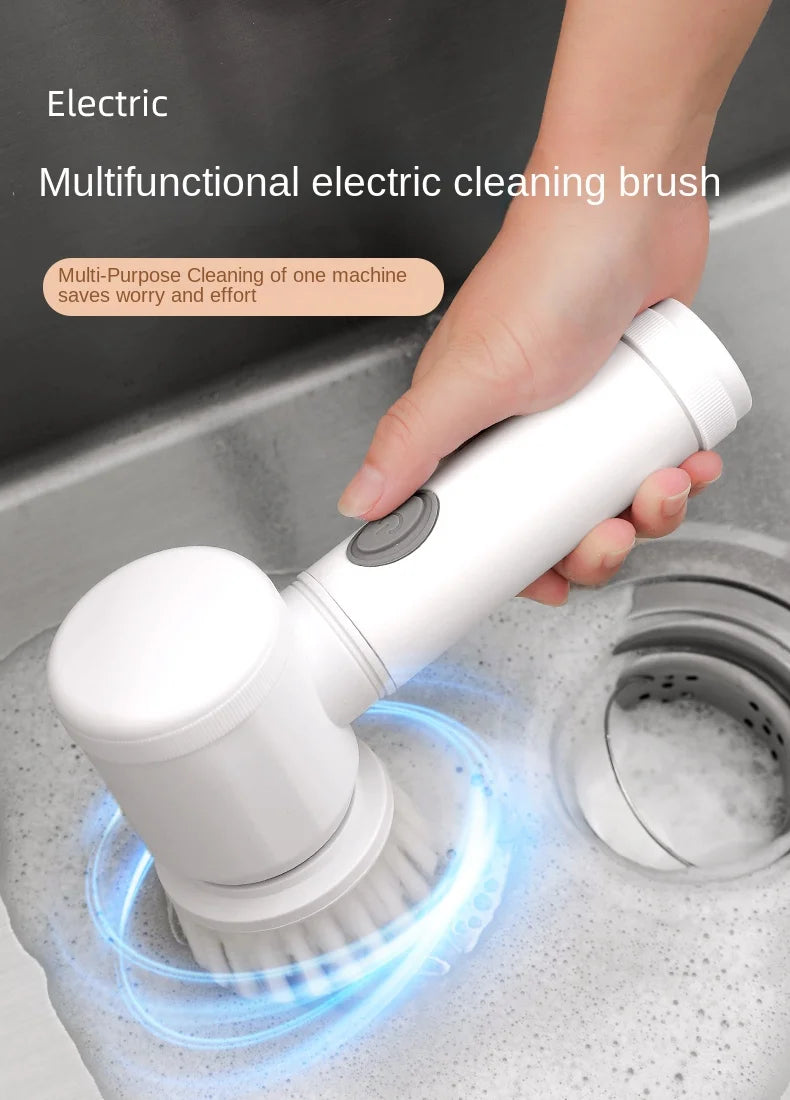 functional Electric Cleaning Brush for Kitchen and Bathroom.