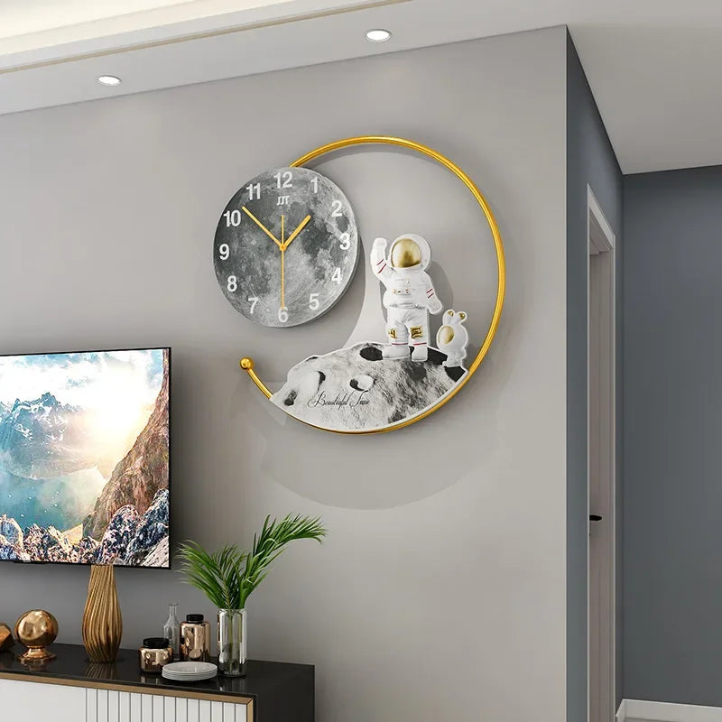 Astronaut Wall Clock Light Luxury.