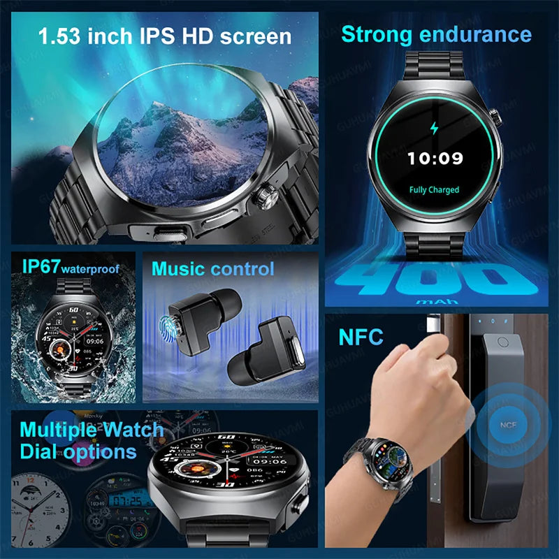 Huawei 2-in-1 Smart Watch with Earphones.