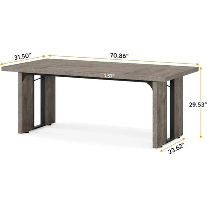 Large Dining Table for 6 to 8 People: Rustic Farmhouse Style