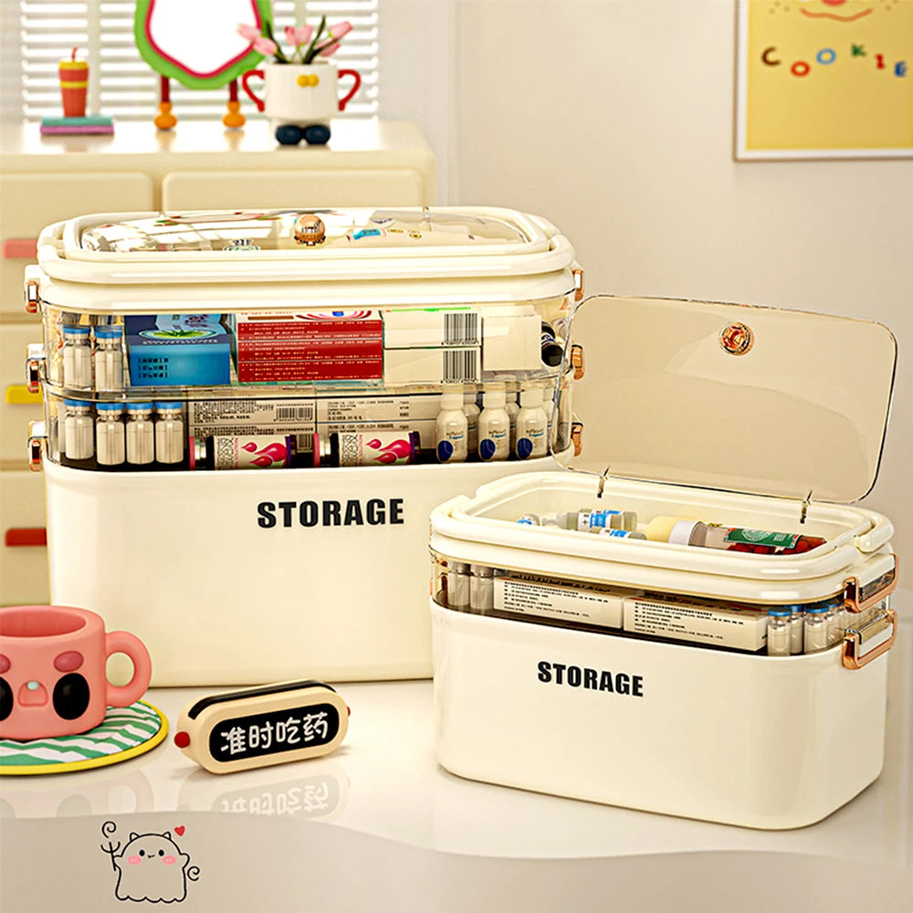 Medicine Storage Box Plastic Multi-Layer Portable.