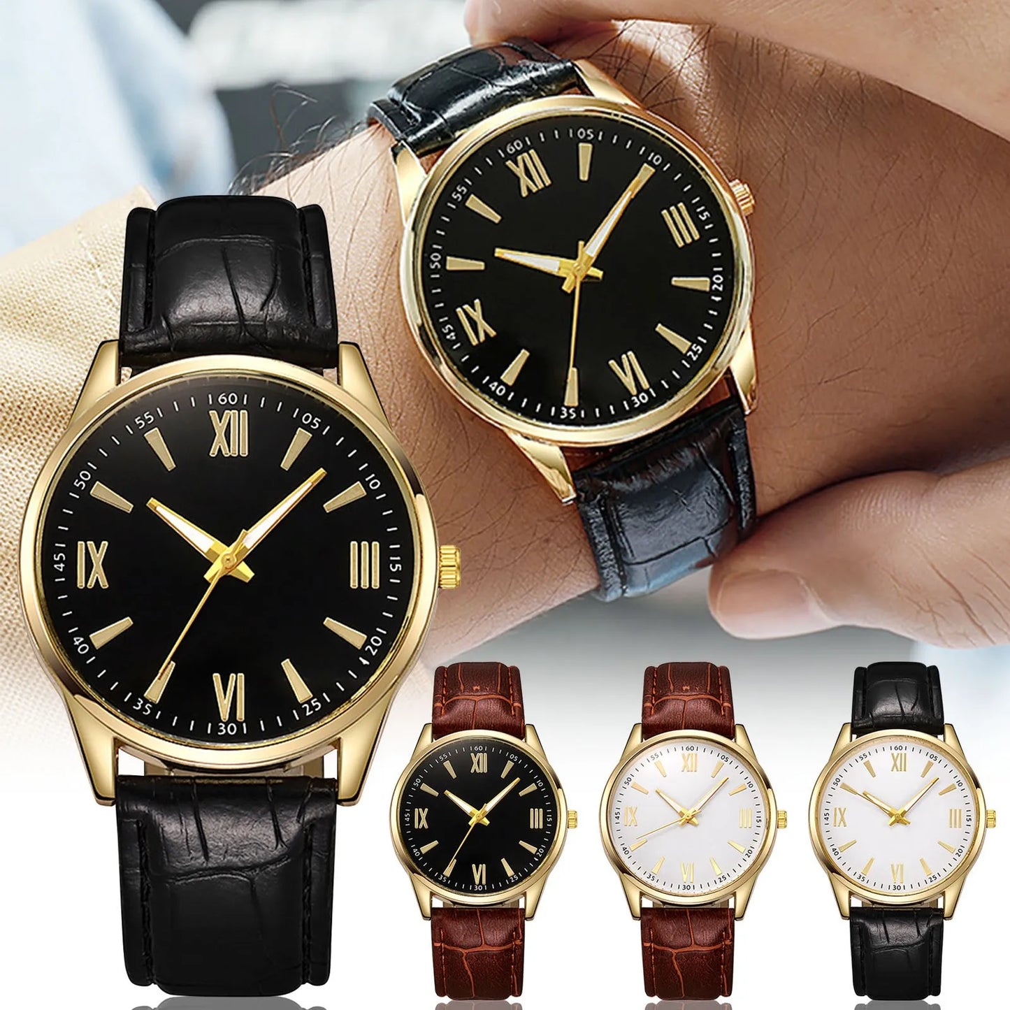 Luxury Minimalist Watch for Men Leather Ultra Thin.