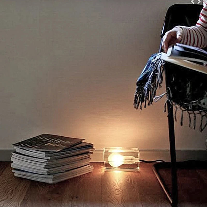 Modern Transparent Glass LED Table Lamp.