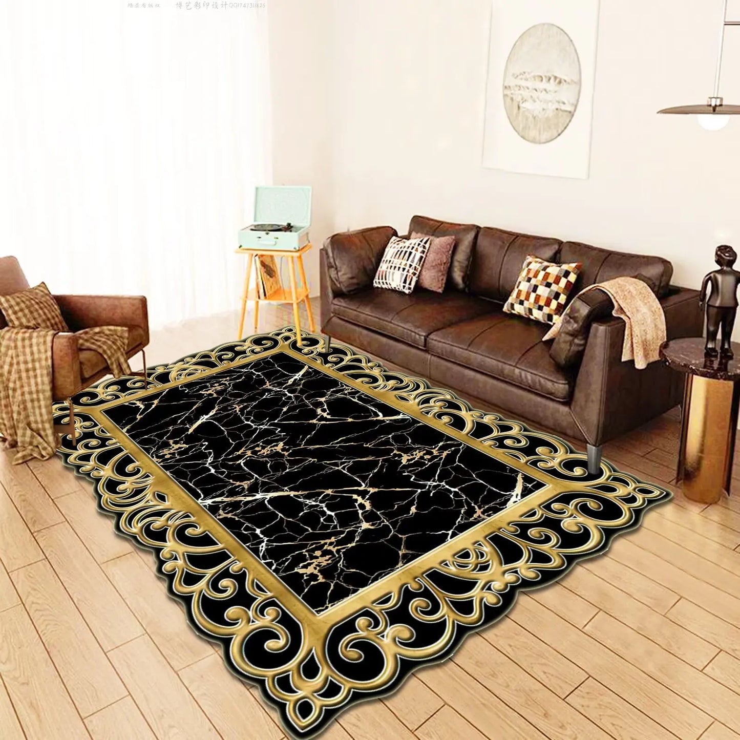 Irregular Gold Carpets for Living Room Home Decoration Bedroom Carpets Non-slip Large Size Luxury Rug Washable Soft Floor Mat