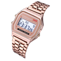 Square Dial Electronic Women Men Watch Digital Display Wristwatch Rose Gold Silver Luxury Ladies Wristwatches Relojes Para Mujer