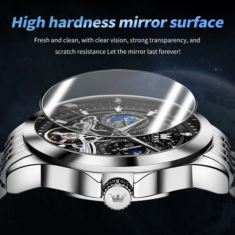 Olevs 6705 top business man Watch stainless steel automatic Business watch men high quality mechanical men&