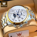 OLEVS Automatic Mechanical Watch For Men Moon Phase Business Wristwatch Top Brand Luxury Men Watches High Quality Montre Homme