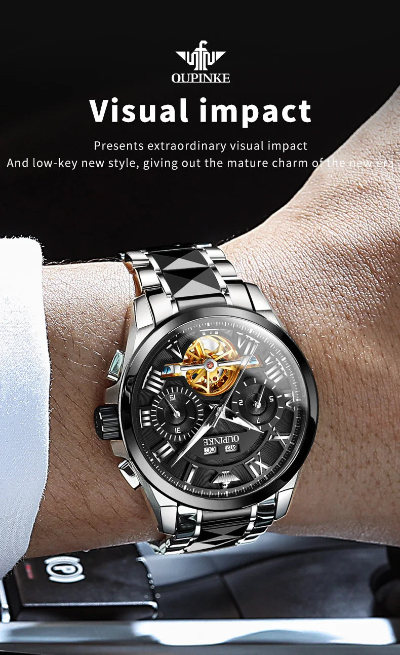 OUPINKE 3236 Top Brand Original Mechanical Watch For Men 50M Waterproof Luxury Men's Watches Automatic Man Dress Wristwatch