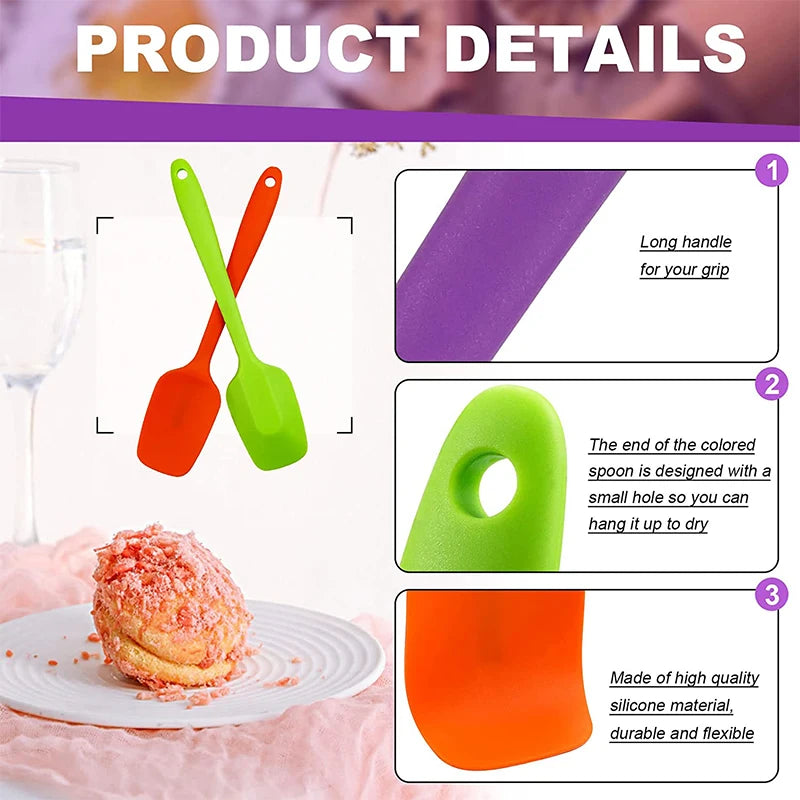 LMETJMA 28cm Silicone Spatulas - Heat Resistant.