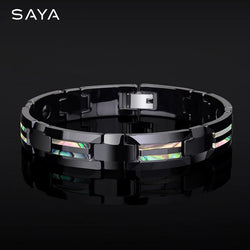 Black Ceramic Bracelets Scratch Magnetic Stone.