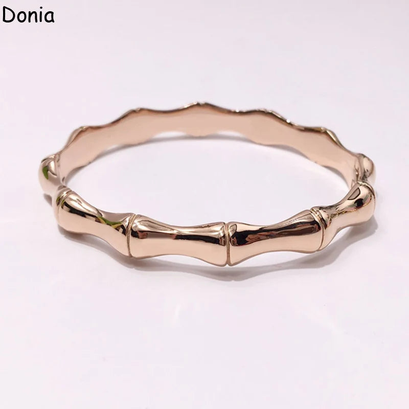 Donia jewelry European and American fashion glossy bamboo titanium steel hidden buckle bracelet luxury bracelet