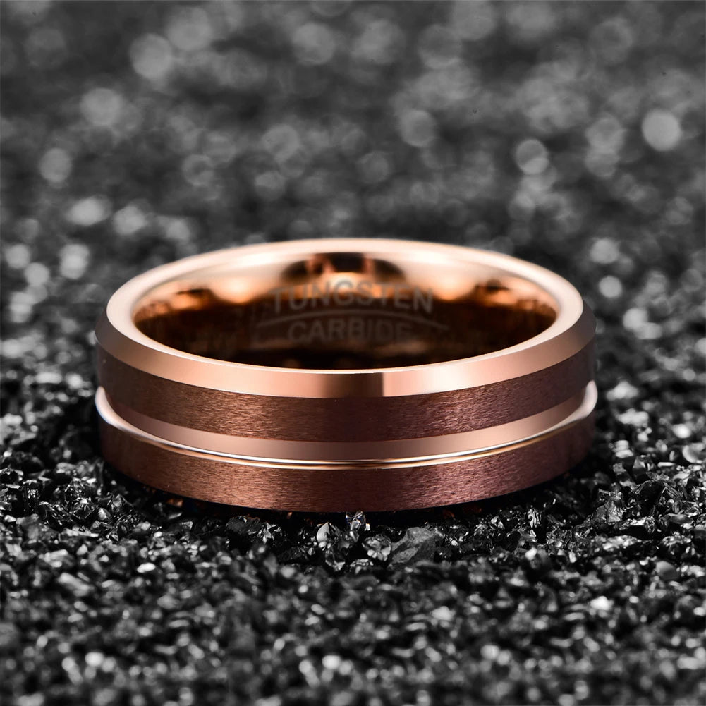 Tungsten Carbide Ring with Brown Plating.