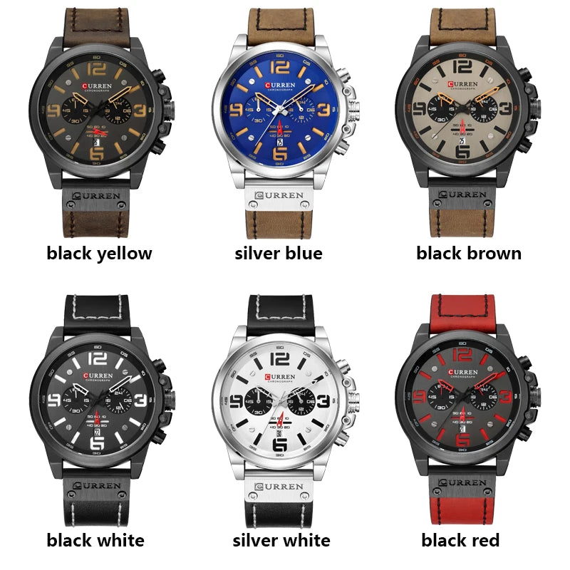 Watch For Men Top Brand Luxury CURREN Fashion Leather Quartz Men Watches Date Business Sport Male Wristwatch Clock Montre Homme