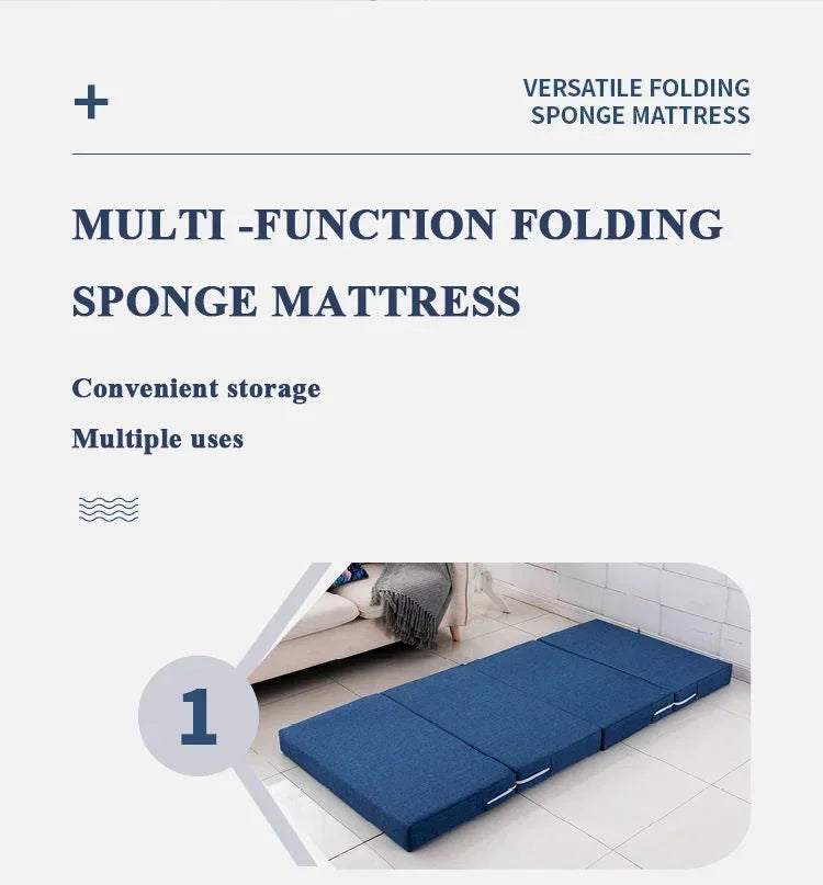 Memory Simple Foam Folding Mattress Mat Tatami Yoga Pad Foldable Sponge Mattresses for Office Lunch Break Single Bed Furniture