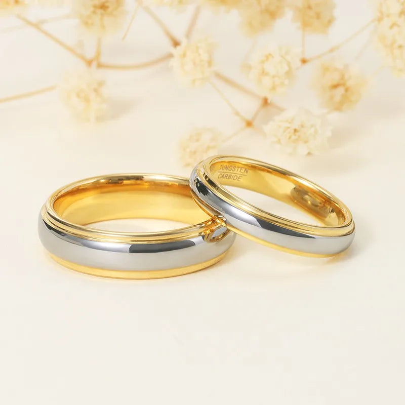 Polished Gold Color Plating Tungsten Steel.