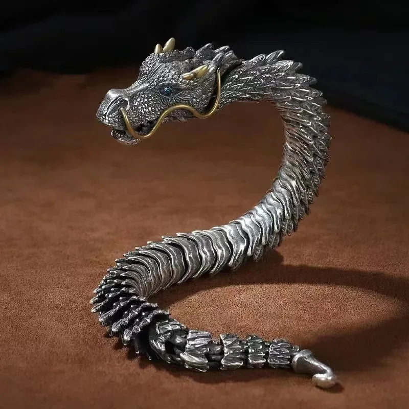 New Antique Silver Plated Dragon Bracelet