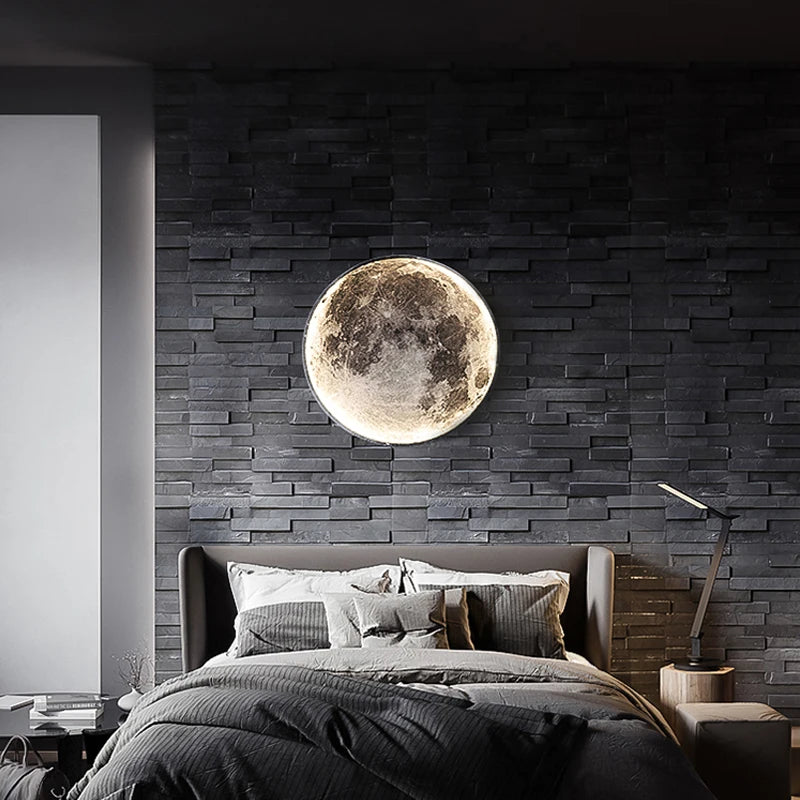 Northern Europe Modern Fashion Creative Moon Earth Wall Lamp Living Room, Bedroom Study Restaurant Decoration LED Wall Lamp