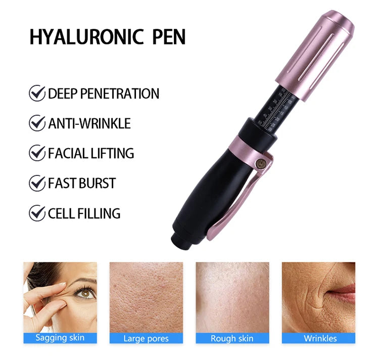 Lesen 2 in1 High Pressure Hyaluronic Acid Pen Hyaluronic Acid Pen Lip Filler 0.3ml&0.5ml Needle Free Nebuliser Wrinkle Removal