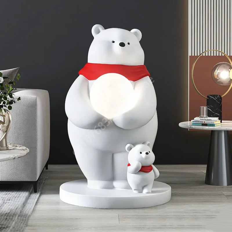 Polar Bear Moon Lamp Large Floor Decoration.