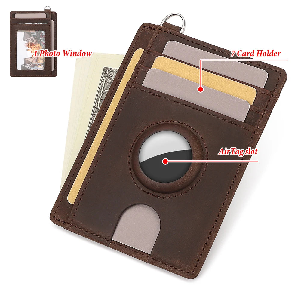 Slim RFID Blocking Airtag Wallet with Credit Card Holder Genuine.