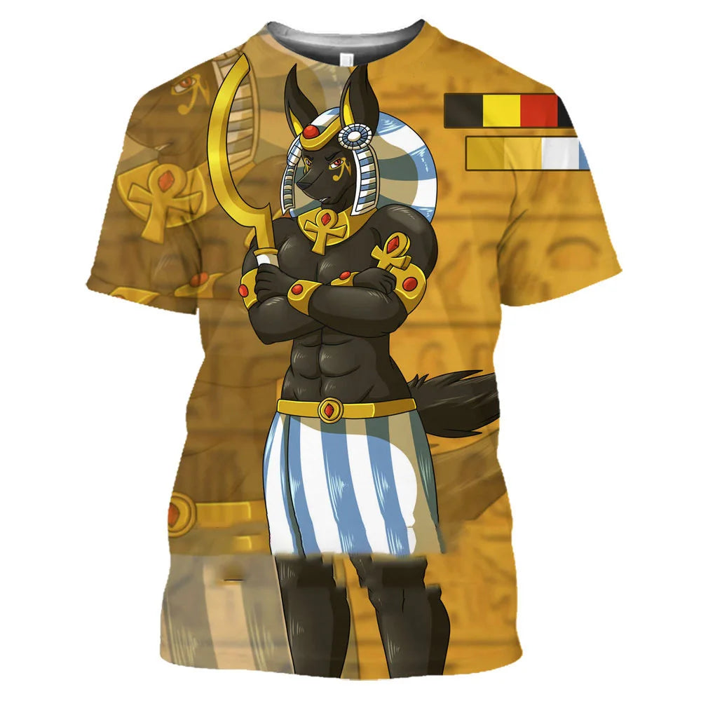 Egypt Civilization Printed T-shirt Men Summer Male.