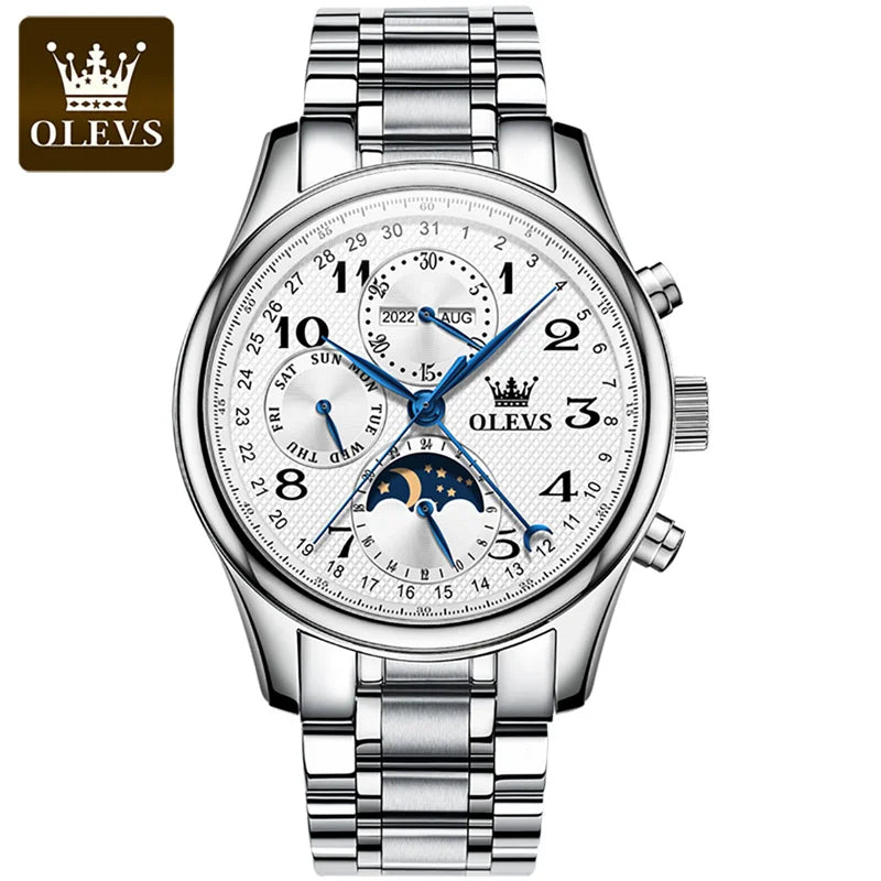 OLEVS Top Brand Sports Men Mechanical Wristwatch Moon .