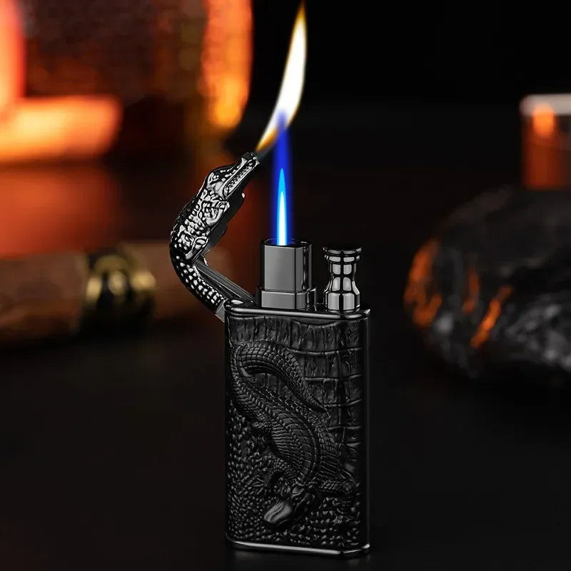 Relief Dragon Crocodile Double Fire Lighter.