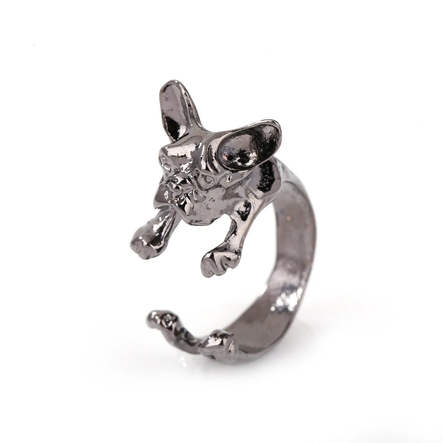 Vintage German Shepherd Blue Dog Wrap Ring.