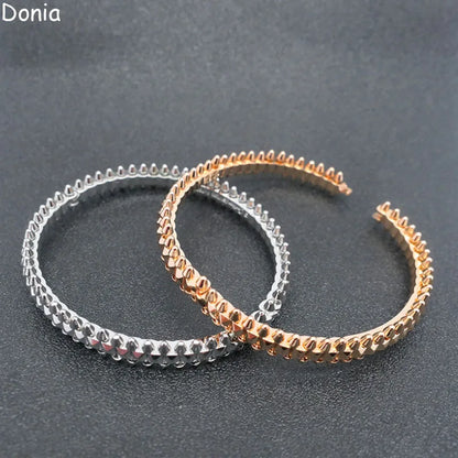 Donia jewelry new European and American fashion glossy rivet titanium steel luxury retro bracelet