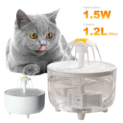 1200ml USB Electric Mute Pet Drink Bowl Automatic Cat Water Fountain Filter Cats Water Dispenser Automatic Cat Drink Bowl Filter