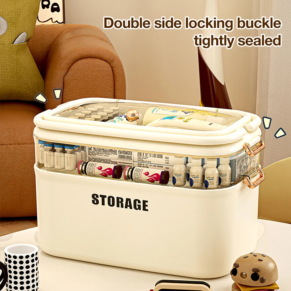 Medicine Storage Box Plastic Multi-Layer Portable.