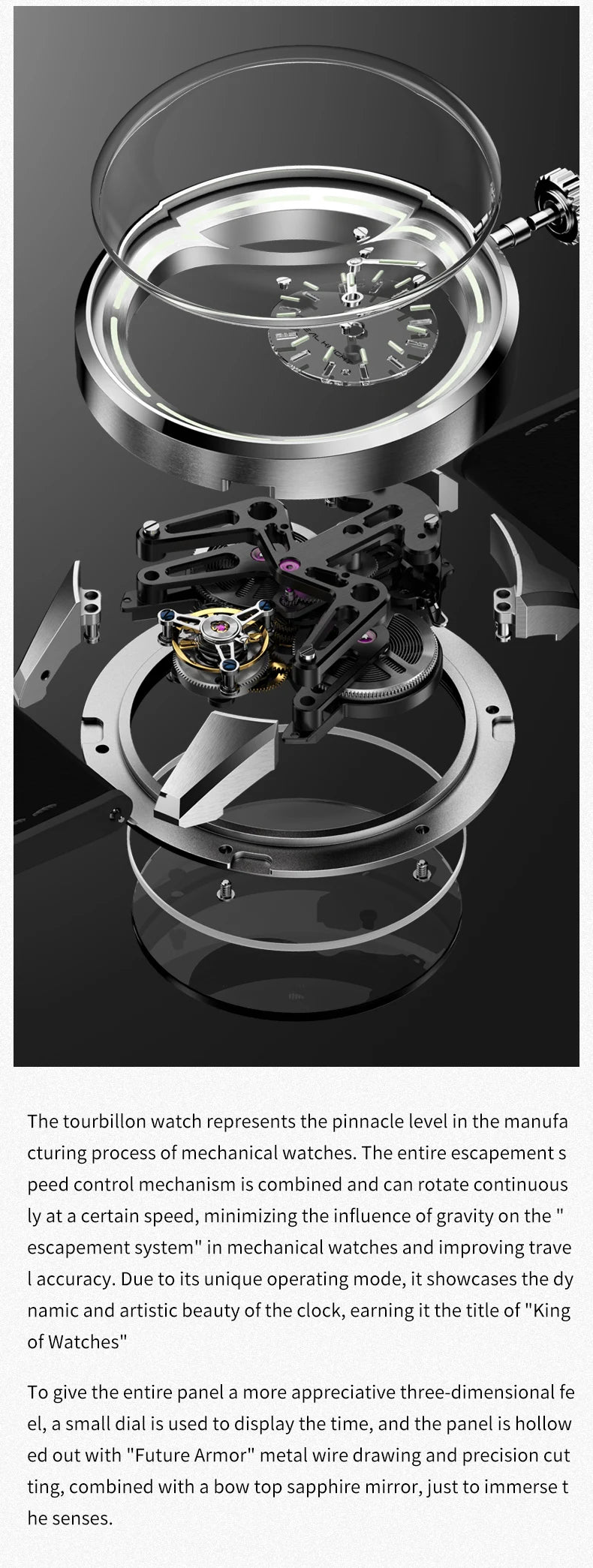 IDEAL KNIGHT Tourbillon Automatic Mechanical Watches for Men.