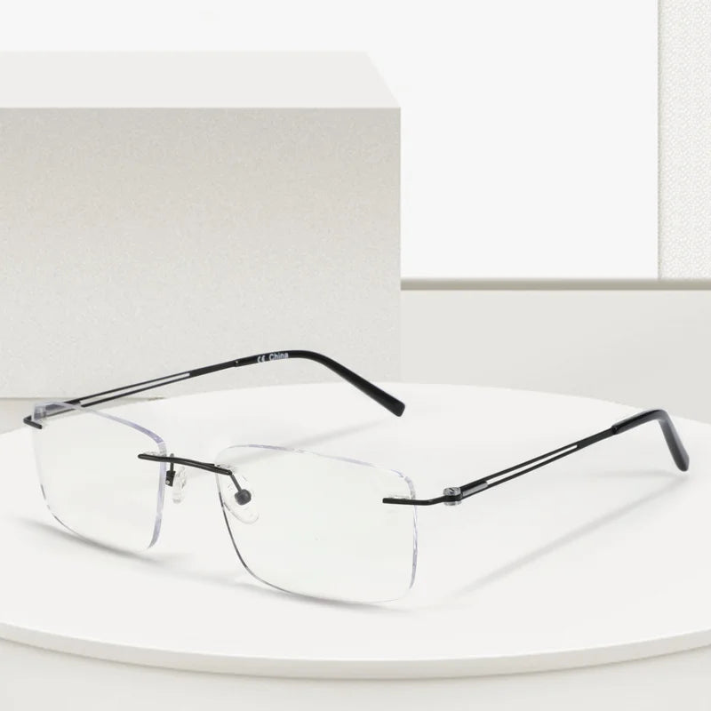 Rectangle Pure Titanium Prescription Glasses for Anti Reflective.