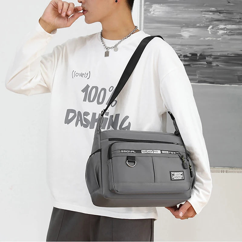 Men's Messenger Crossbody Shoulder Bags Men Small Sling Pack For Work Business Waterproof Oxford Packs Satchel Purse