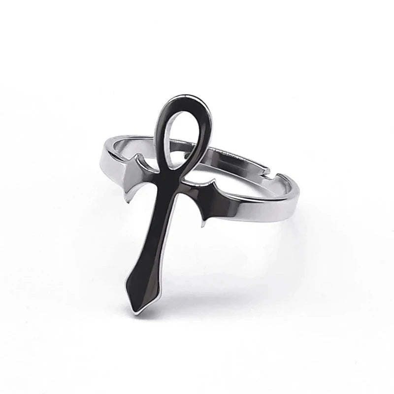 Egyptian Ankh KEY PARADAISE Stainless Steel Ring.